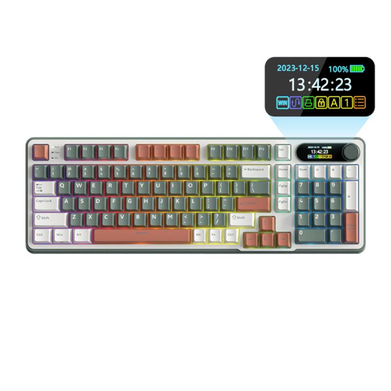 ROYAL KLUDGE S98 Camping Clay Green, Beige Switch, RGB LED, Hot-Swap, EN Layout