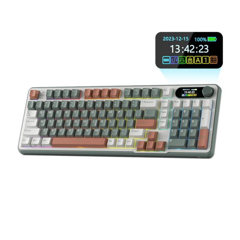 ROYAL KLUDGE S98 Camping Clay Green, Beige Switch, RGB LED, Hot-Swap, EN Layout