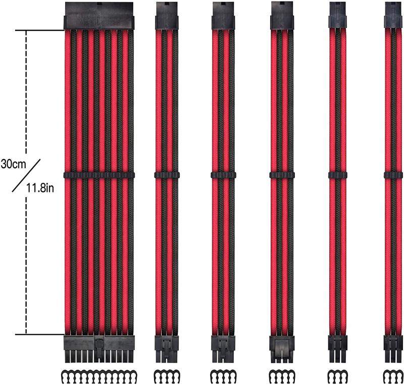 EZDIY-FAB PSU Extension Kit (Black-Red)