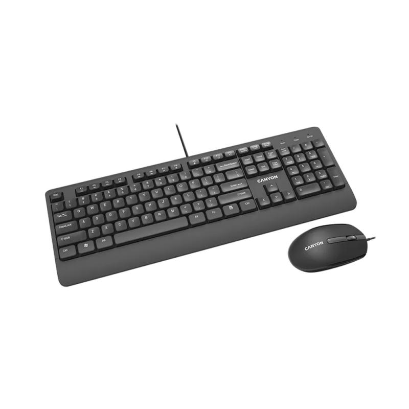 Комплект клавиатура, мышь Canyon CNE-CSET4-RU Black