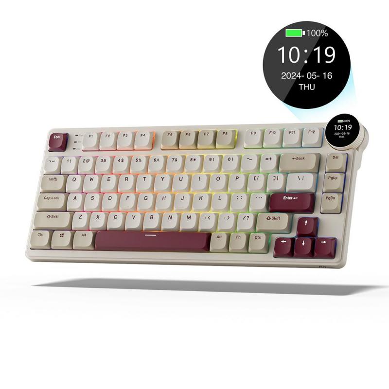 ROYAL KLUDGE N80 Low Profile, Rosy Clouds Dune Red, Brown Switch, RGB LED, Hot-Swap, RU Layout